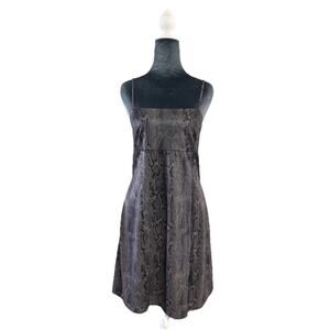 Vintage Y2K Snake Print Dress Club Party Dancing Spaghetti Straps Gray SZ L/XL